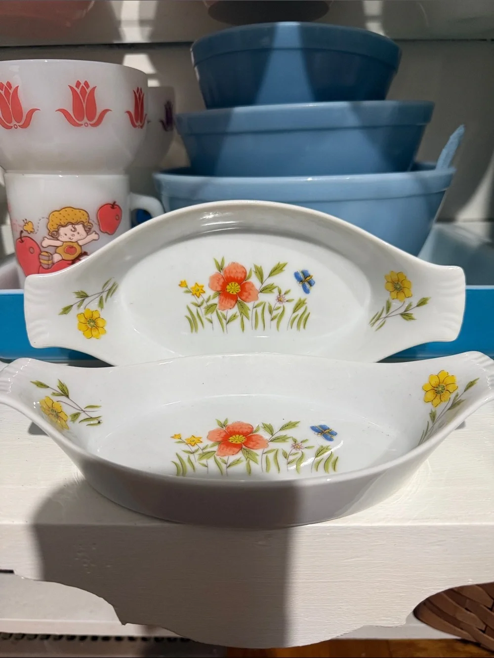 vintage Andrea by Sadek Country Flowers porcelain au gratin baking dish